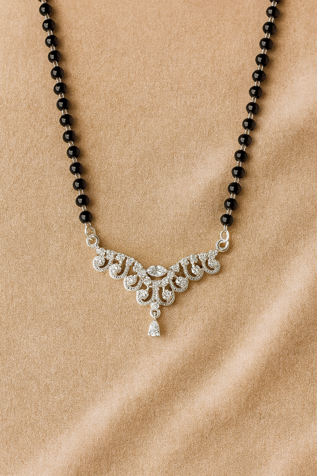 Floral Elegance Mangalsutra Pendant | 92.5 Silver