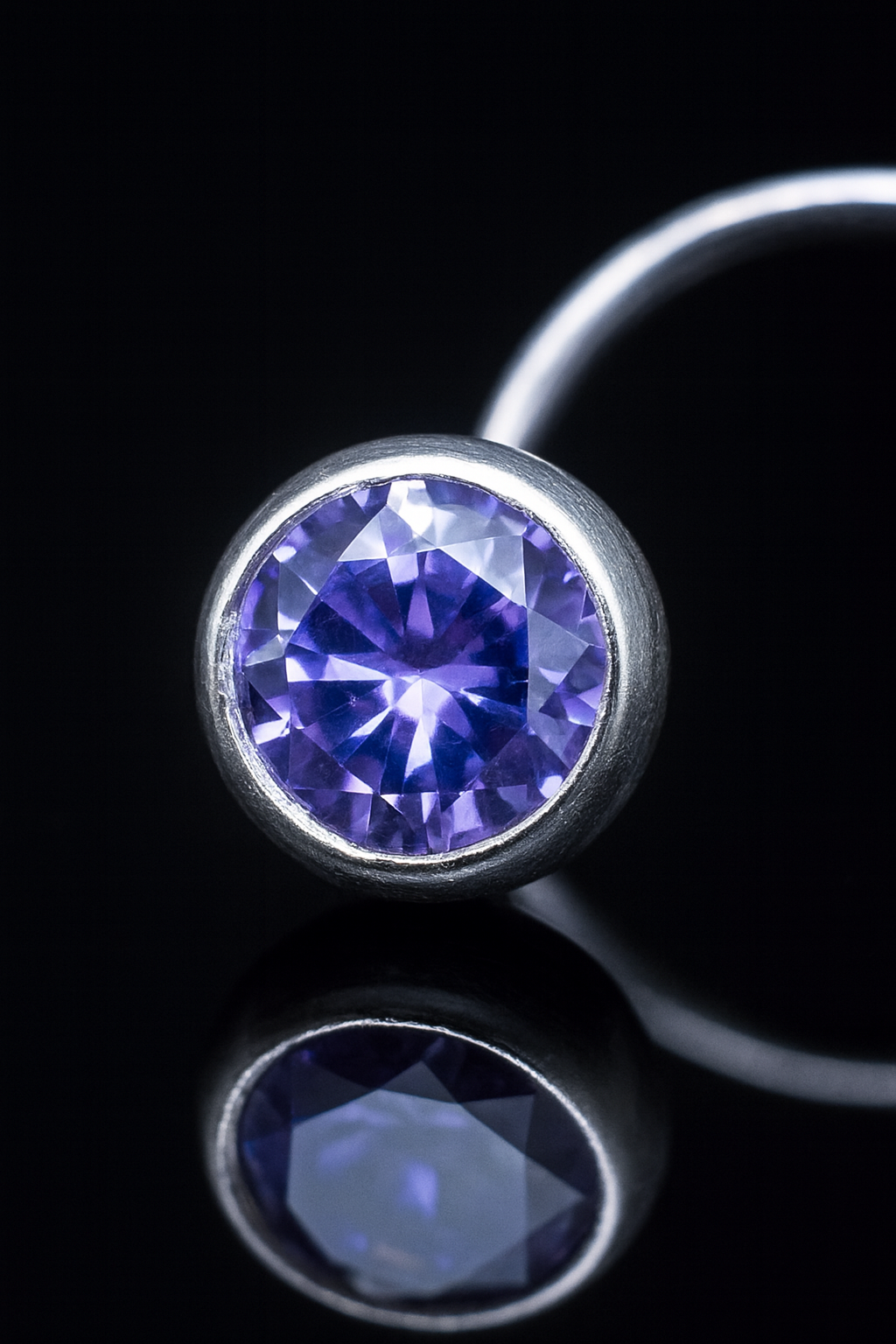 Purple Aura Nose Pin | 92.5 Silver