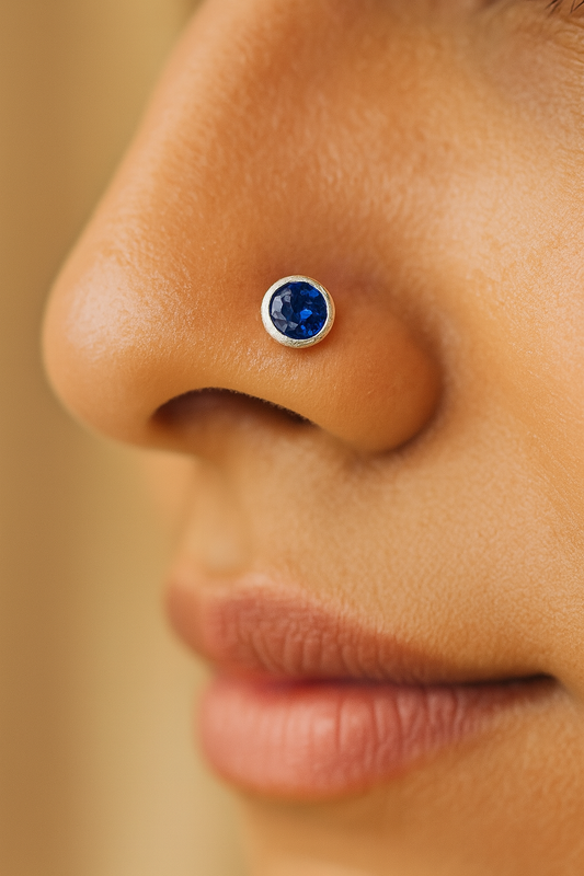 Blue Aurora Nose Pin | 92.5 Silver