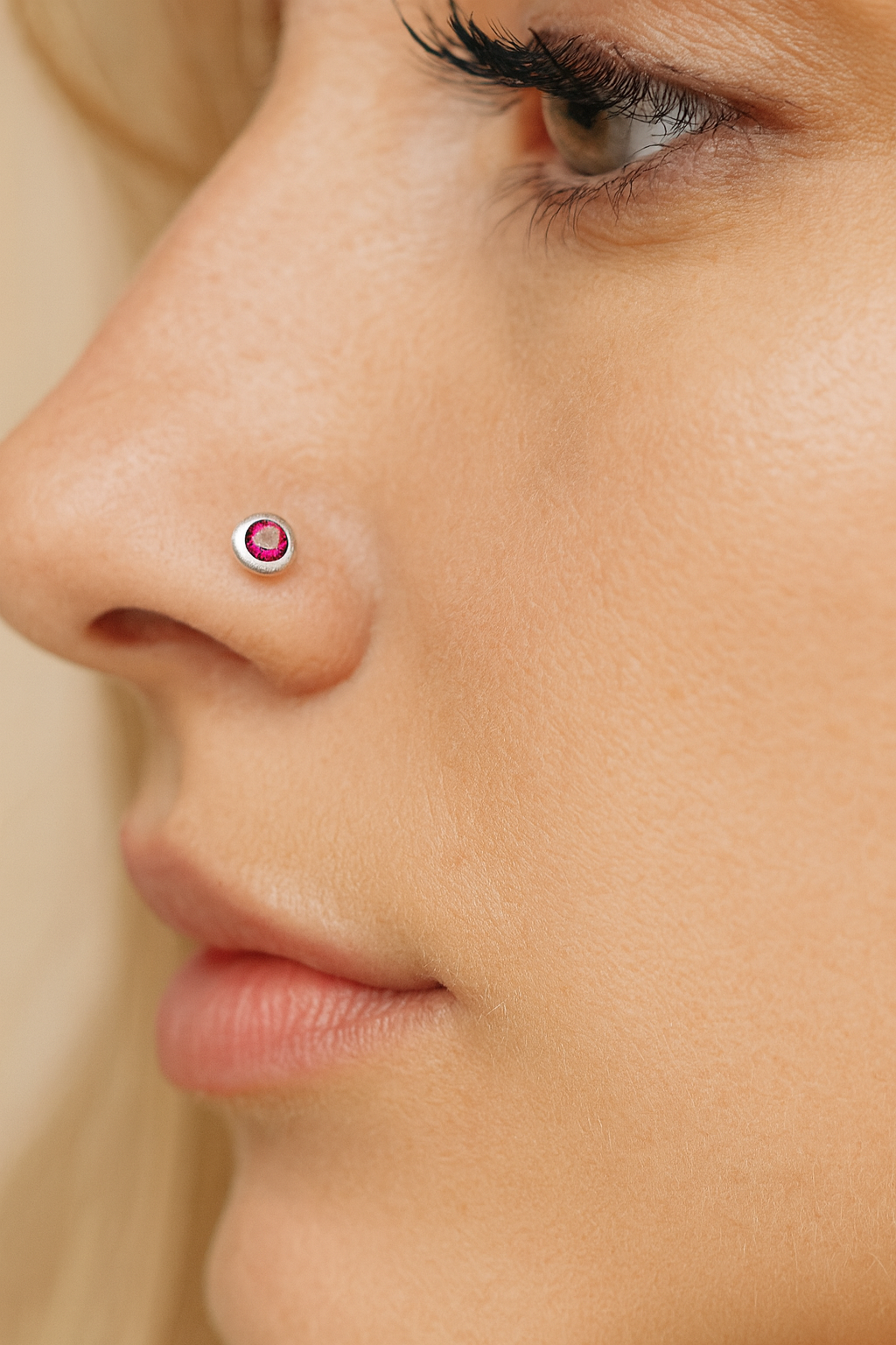 Ruby Glow Nose Pin | 92.5 Silver