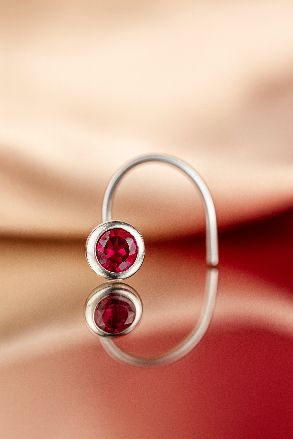 Ruby Glow Nose Pin | 92.5 Silver
