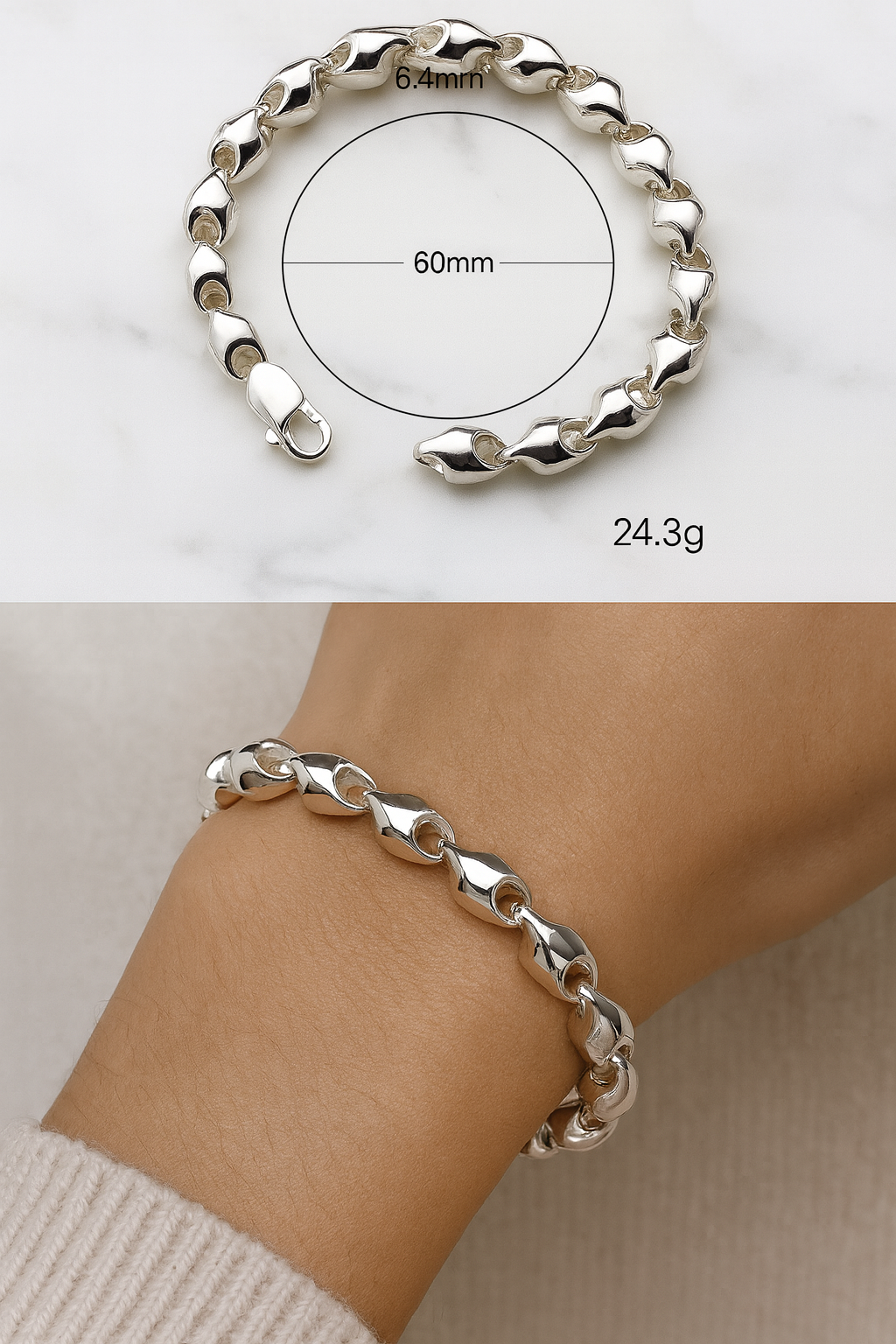 chunky chain bracelet | 92.5 Silver