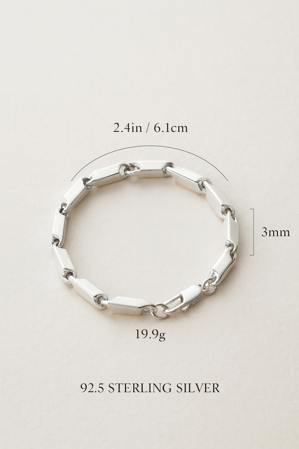 Premium Rectangle Bracelet | 92.5 Silver