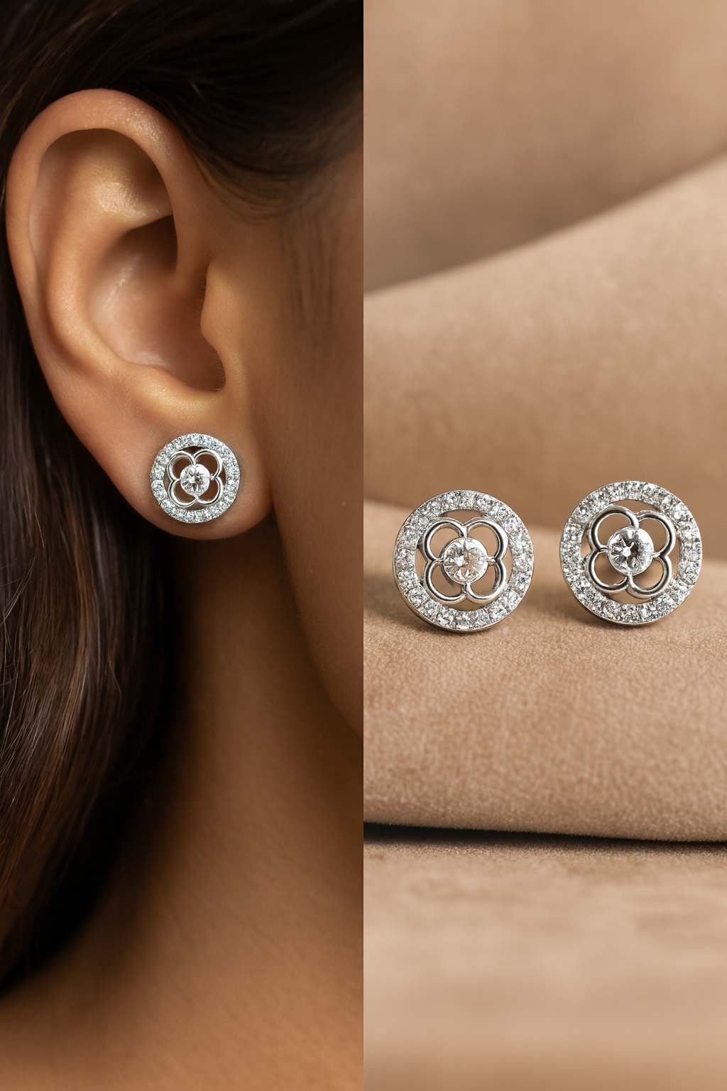 Graceful Petal Shine Earrings | 92.5 Silver