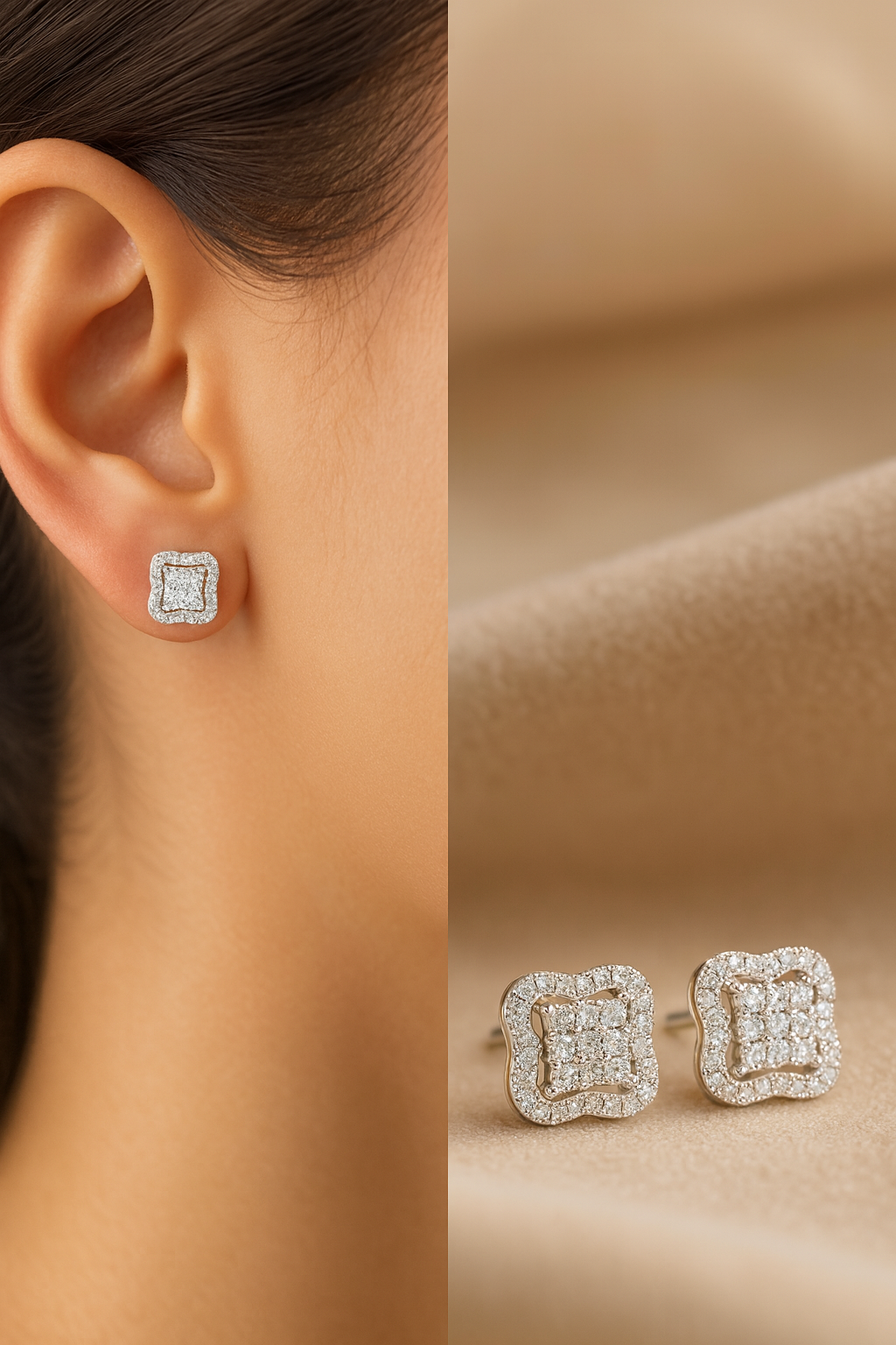 Elegant Pavé Earrings | 92.5 Silver