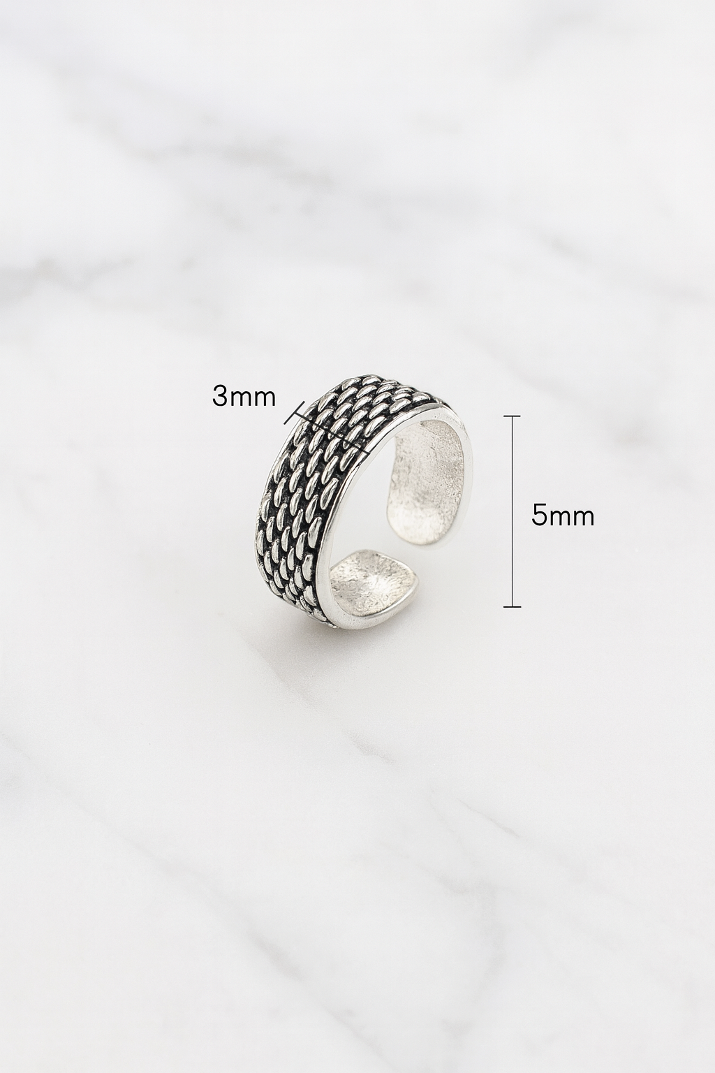 Silver Weave Toe Ring