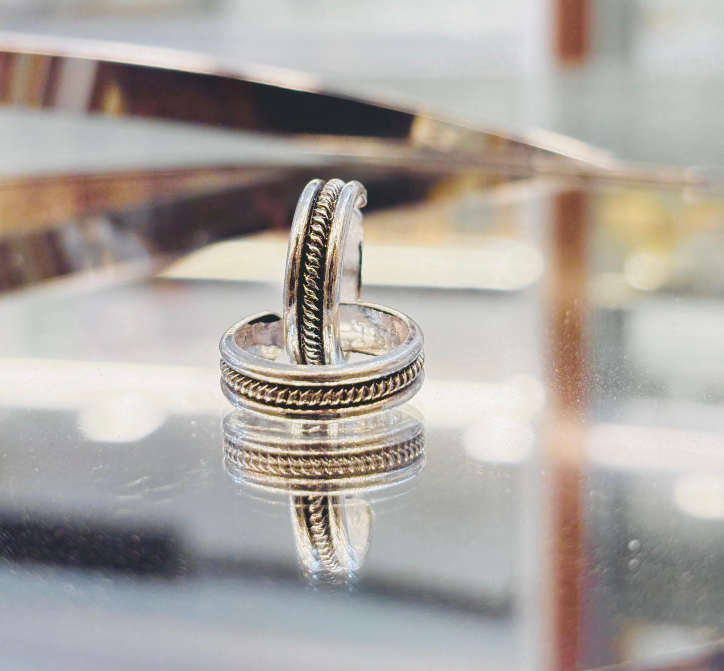 Silver Oxydised Dailycate Toe Ring
