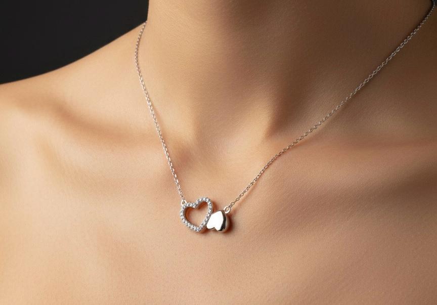 Silver Heart Chain&Pendent