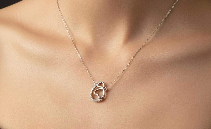 Silver Heart Chain&Pendent