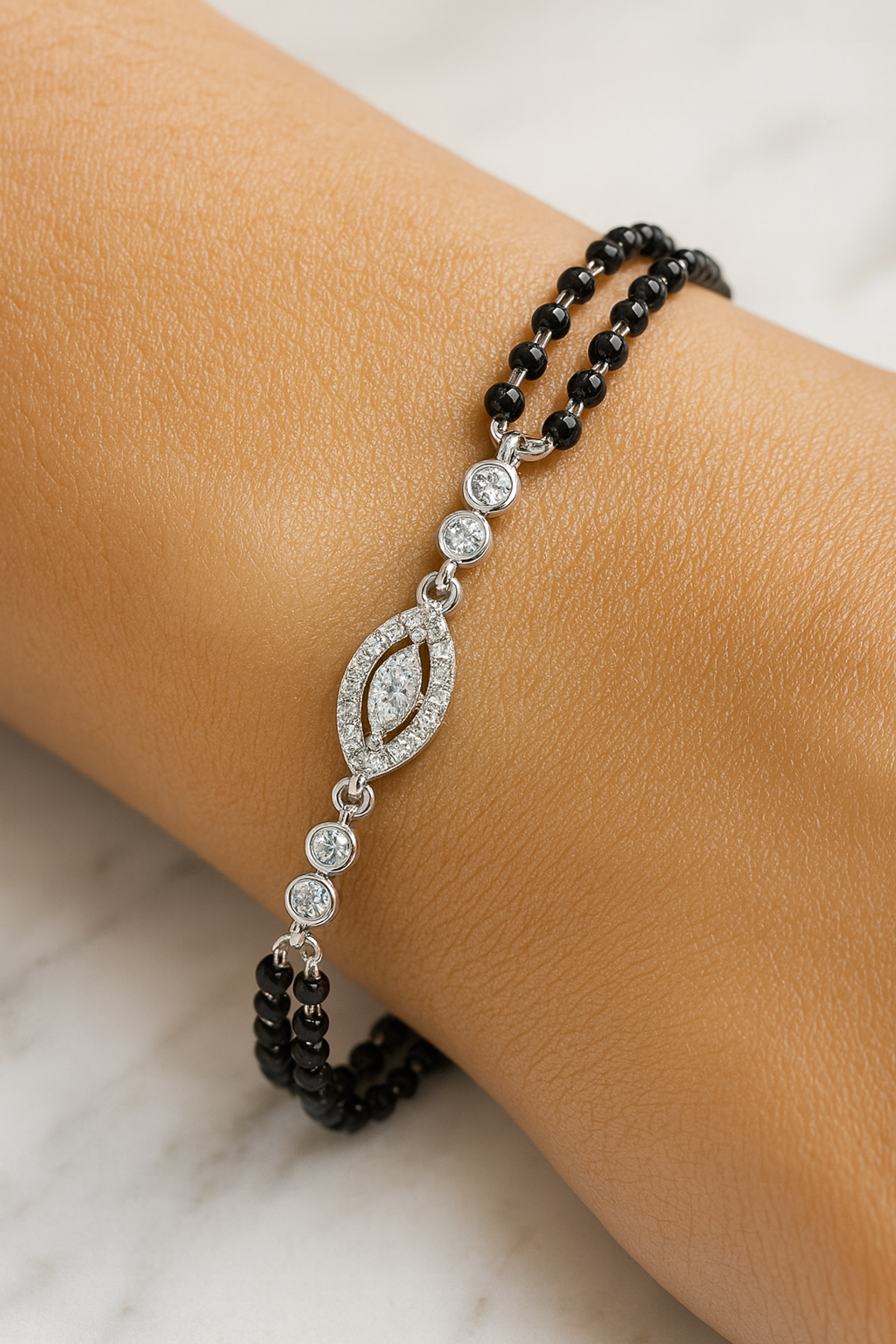 Sacred Glow hand Mangalsutra | 92.5 Silver