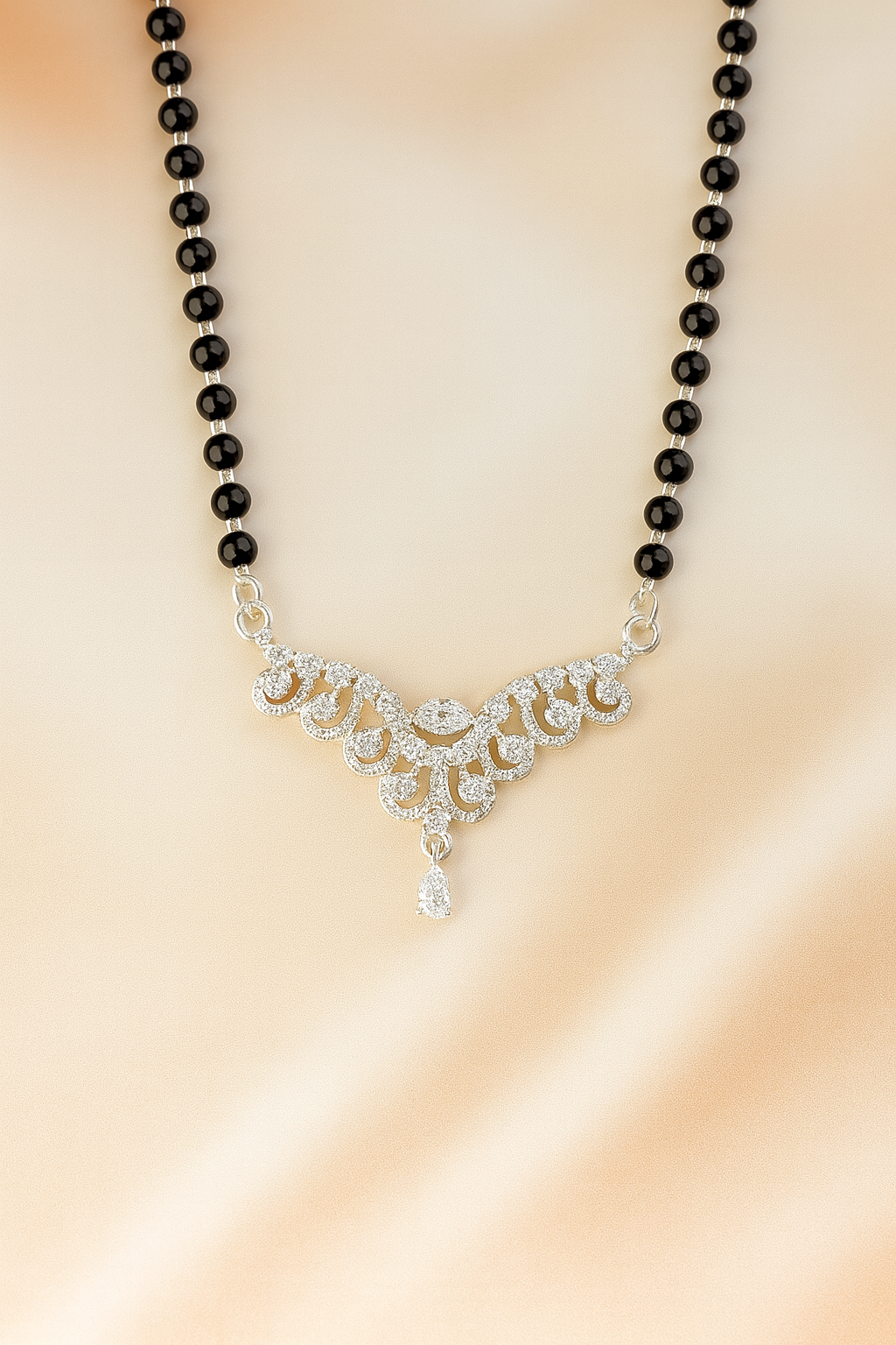Floral Elegance Mangalsutra Pendant | 92.5 Silver