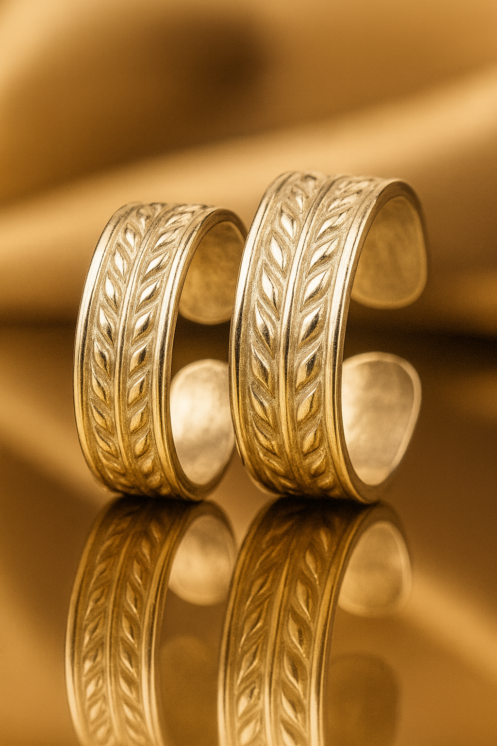 Leaf Weave Silver Toe Ring