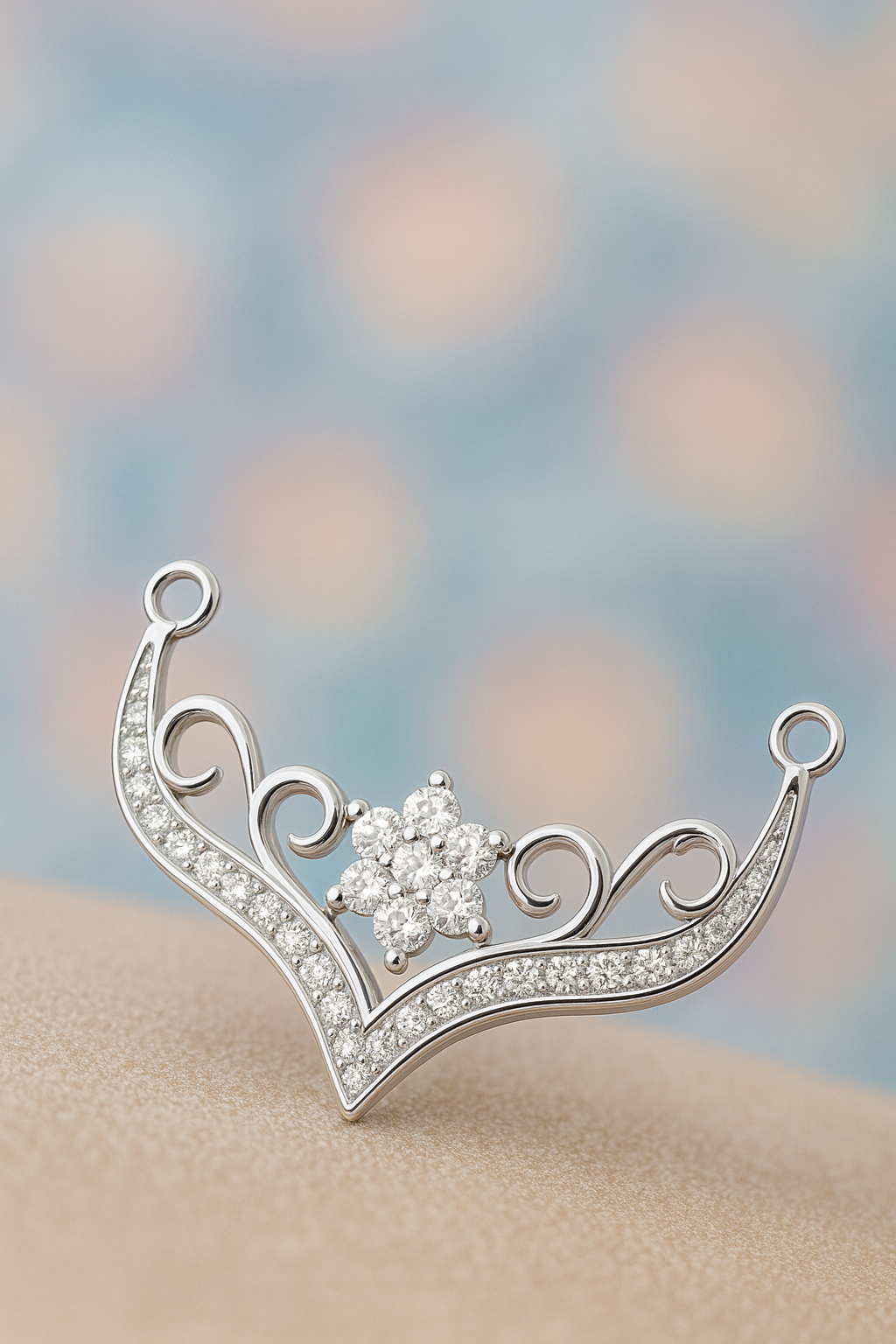 Floral Tiara Mangalsutra Pendant | 92.5 Silver