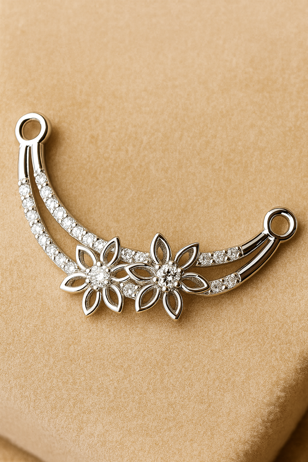 Twin Blossom Sparkle Mangalsutra Pendant | 92.5 Silver