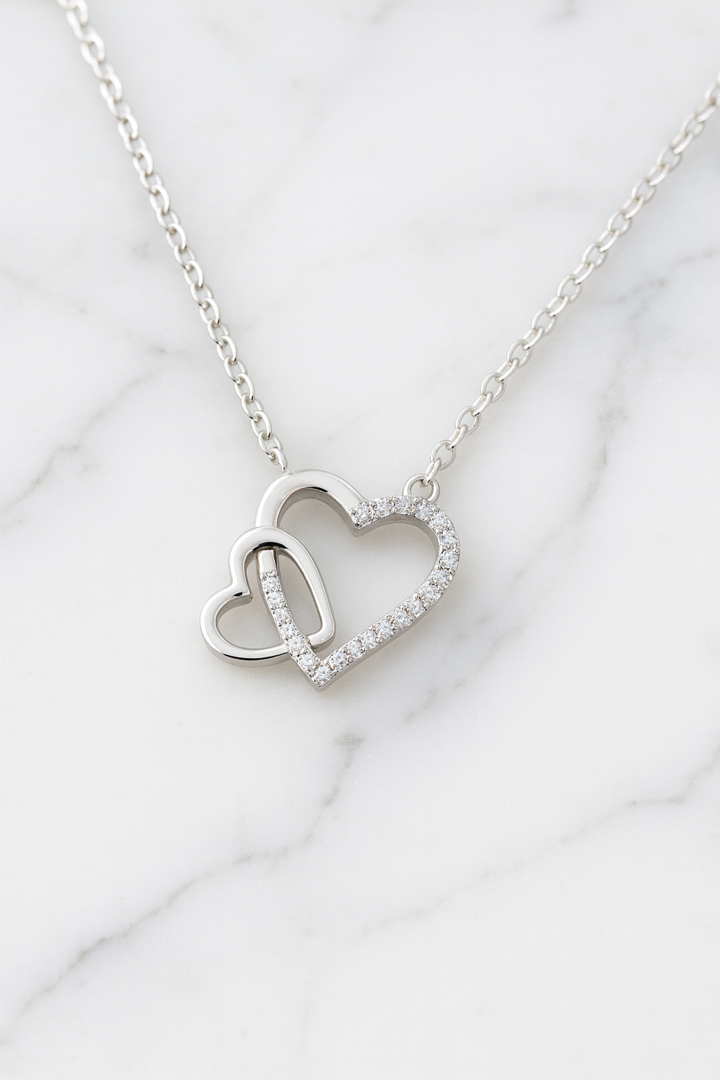 Infinity Hearts Sterling Chain Pendant | 92.5 Silver