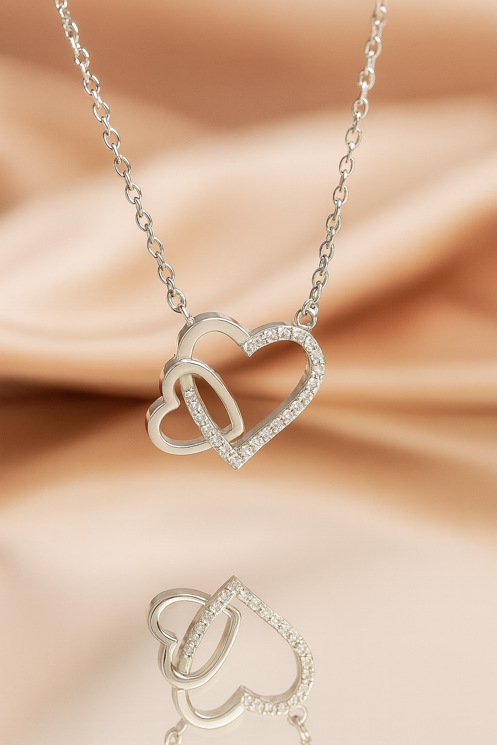 Infinity Hearts Sterling Chain Pendant | 92.5 Silver