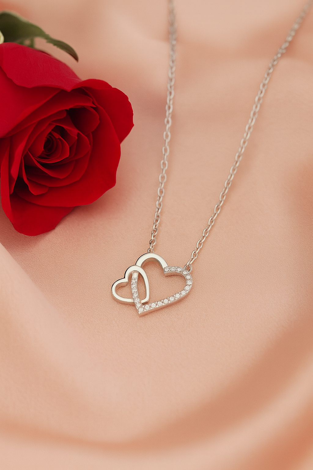 Infinity Hearts Sterling Chain Pendant | 92.5 Silver