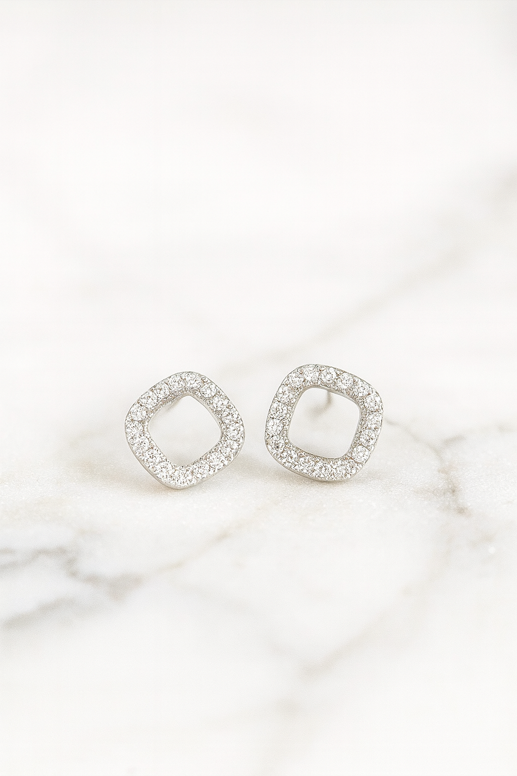 Radiant Halo Earrings | 92.5 Silver