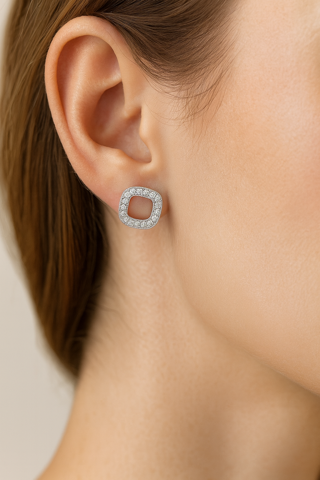 Radiant Halo Earrings | 92.5 Silver