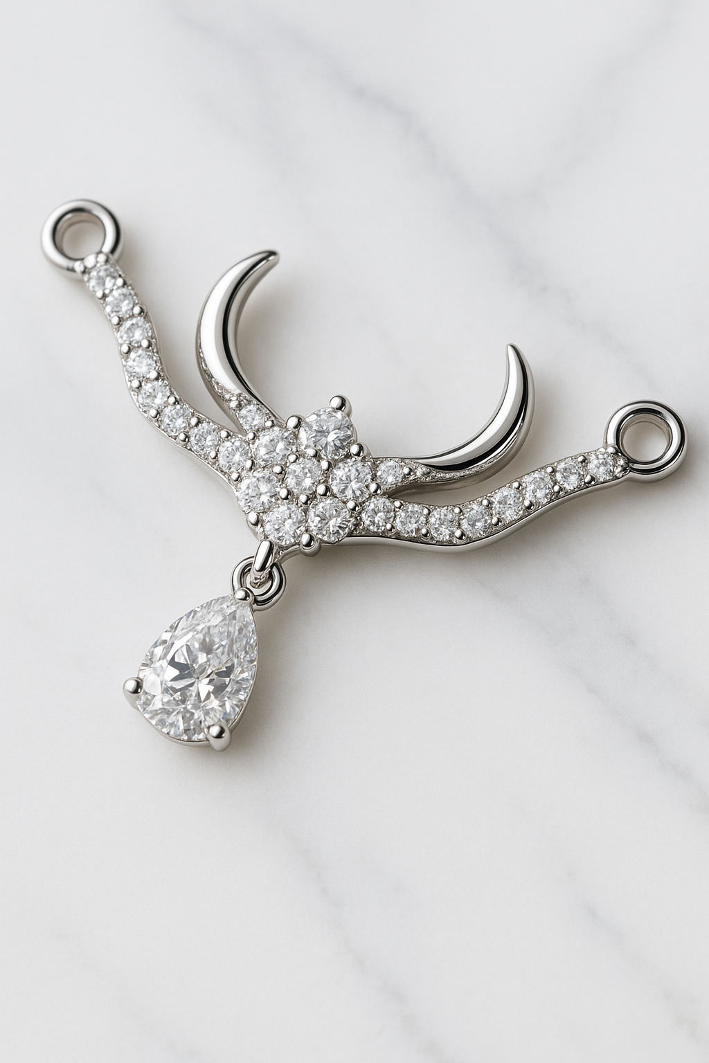 Divine Crescent Mangalsutra Pendant | 92.5 Silver