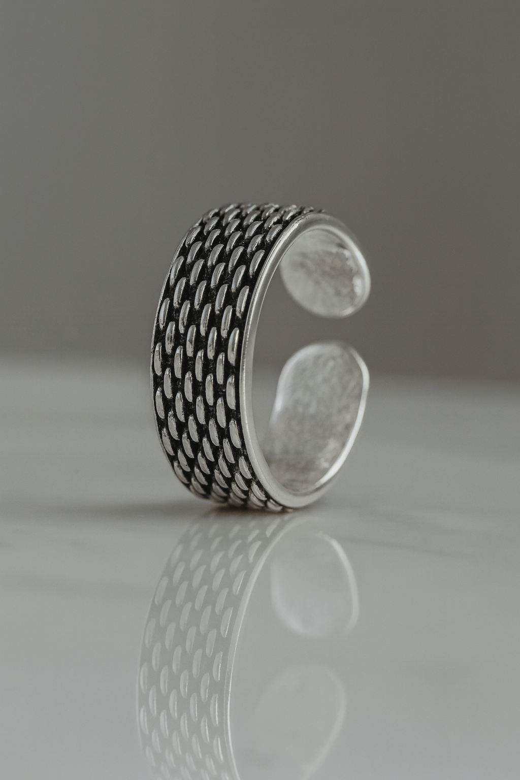 Silver Weave Toe Ring