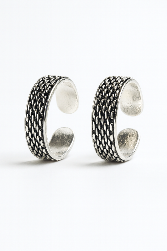 Silver Weave Toe Ring