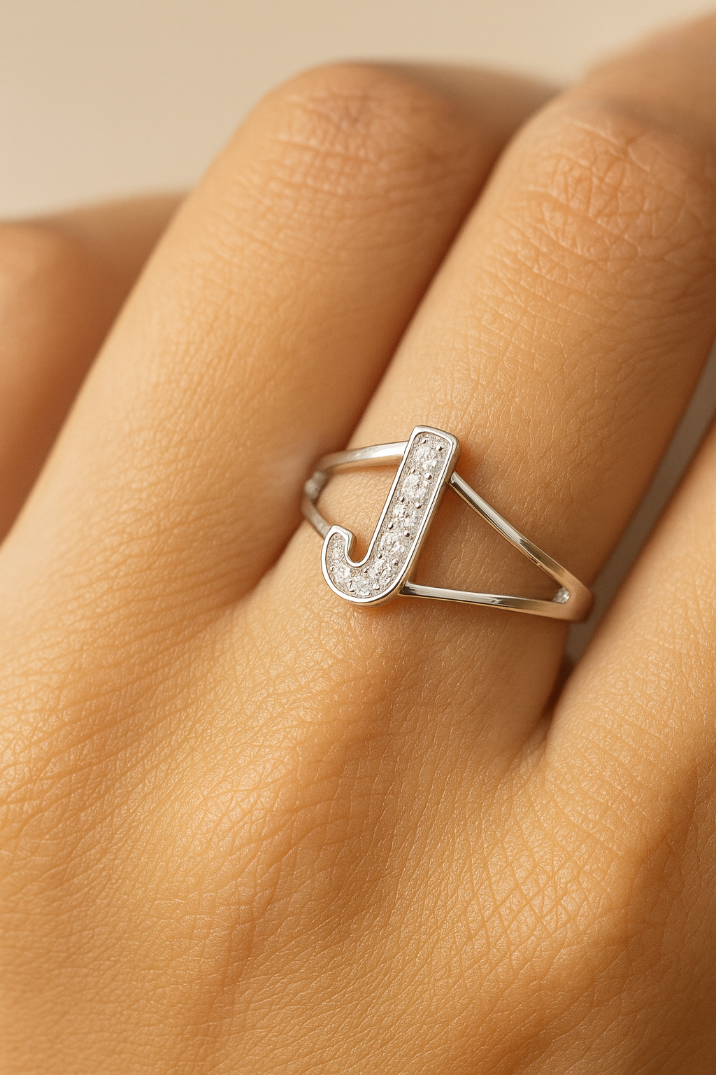 J Name Ring | 92.5 Silver