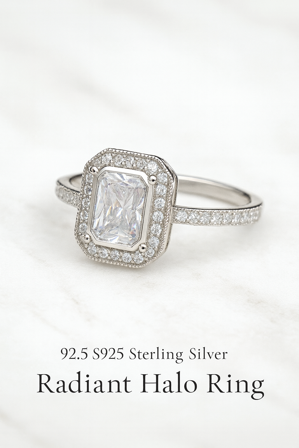 Radiant Halo Ring | 92.5 Silver
