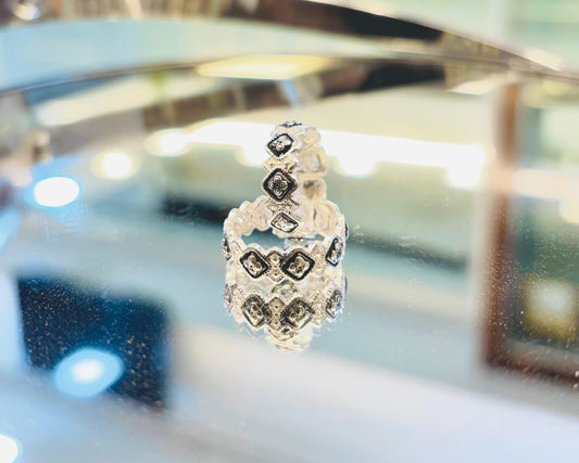 Silver Oxydised Fancy Toe Ring