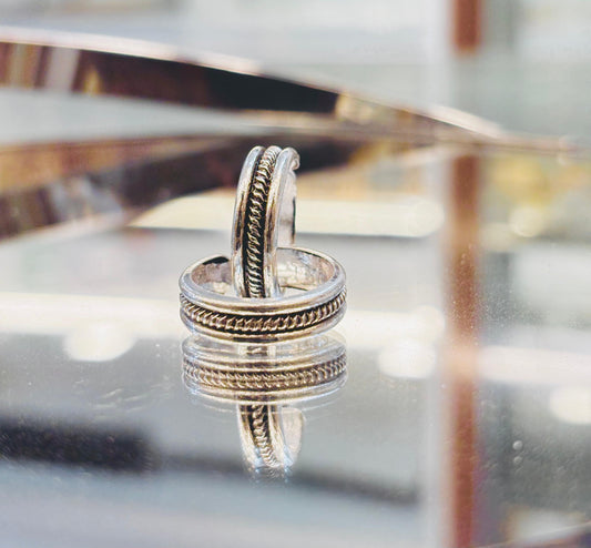Silver Oxydised Dailycate Toe Ring