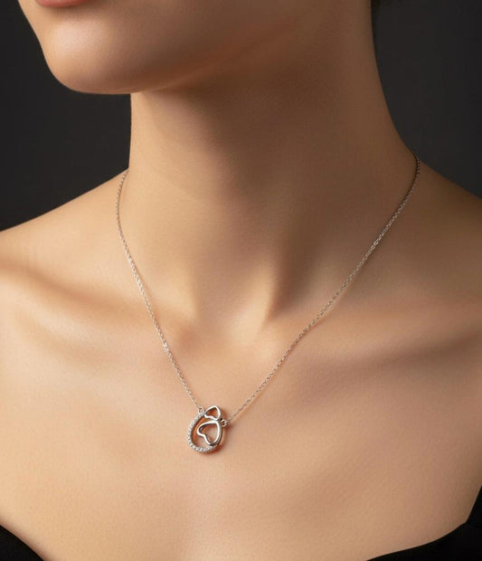Silver Heart Chain&Pendent